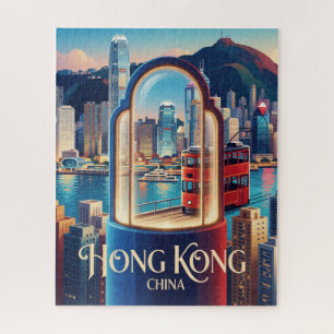 Hongkong China Victoria Harbour Skyline Reise Puzzle