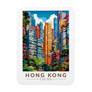 Hongkong China Wohnungen Reise Kunst Vintage Magnet