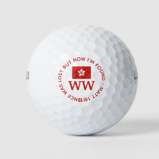 HONGKONG Custom MONOGRAM Christlich Lost gefunden Golfball (Vorderseite)