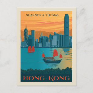 Hongkong Datum vormerken Einladungspostkarte