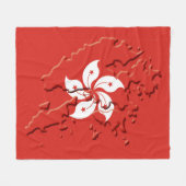 HONGKONG FLAG MAP Patriotic Fleecedecke (Vorderseite (Horizontal))