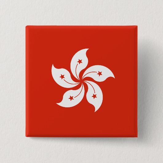 Hongkong-Flagge Button (Vorderseite)