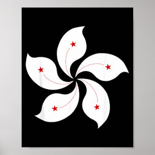 Hongkong-Flagge Fünf Blütenblatt-Orchideen-Blumen- Poster