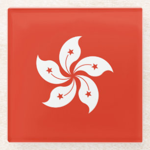 Hongkong-Flagge Glasuntersetzer