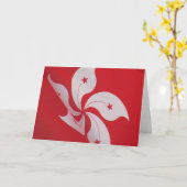 Hongkong-Flagge Karte (Gelbe Blume)
