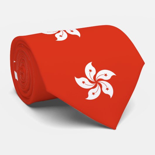 Hongkong-Flagge Krawatte (Gerollt)