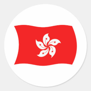 Hongkong-Flaggenaufkleber Runder Aufkleber