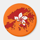Hongkong-Flaggenkarte Magnet (Vorne)
