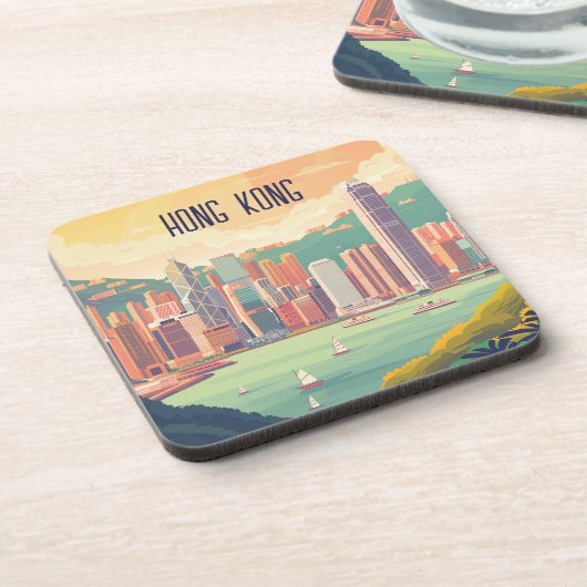 Hongkong Getränkeuntersetzer (Linke Seite)