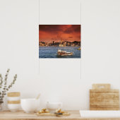Hongkong Hafen bei Sunset Poster (Küche)