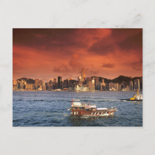 Hongkong Hafen bei Sunset Postkarte