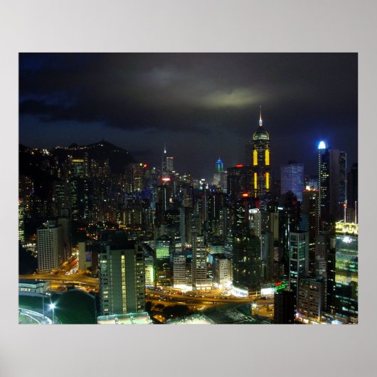 Hongkong in der Nacht Poster (Vorne)