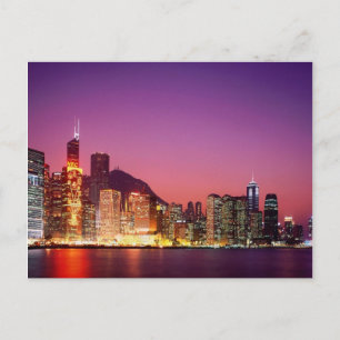 Hongkong in der Nacht Postkarte