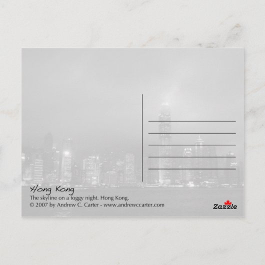 Hongkong in der Nacht Postkarte (Rückseite)