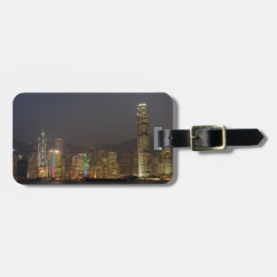 Hongkong-Insel bei Nacht Gepäckanhänger