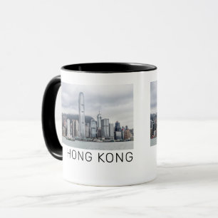 Hongkong-Insel-Skyline Retro-Stadtbild Vintage Tasse