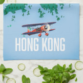 Hongkong-Karte Geschirrtuch (Gefaltet)