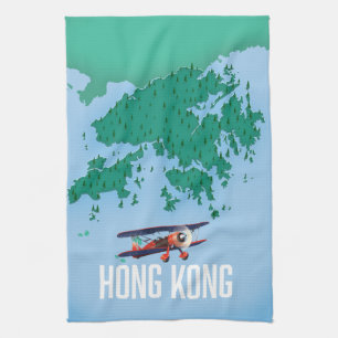 Hongkong-Karte Geschirrtuch