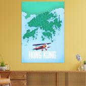 Hongkong-Karte Leinwanddruck (Insitu (Wohnzimmer))