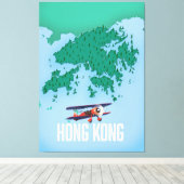 Hongkong-Karte Leinwanddruck (Insitu (Holzboden))