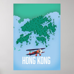 Hongkong-Karte Poster