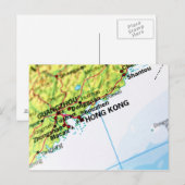 Hongkong-Karte Postkarte (Vorne/Hinten)