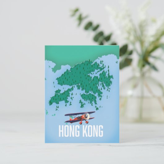 Hongkong-Karte Postkarte (Stehend Vorderseite)