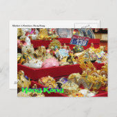 Hongkong-Markt Postkarte (Vorne/Hinten)
