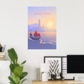 Hongkong Minimal Reiseplakat Poster (Heimbüro)