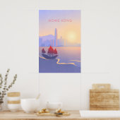 Hongkong Minimal Reiseplakat Poster (Küche)