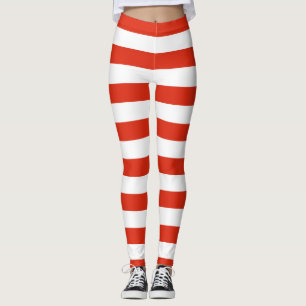 Hongkong Nationalflagge Farben Horizontal gestreif Leggings