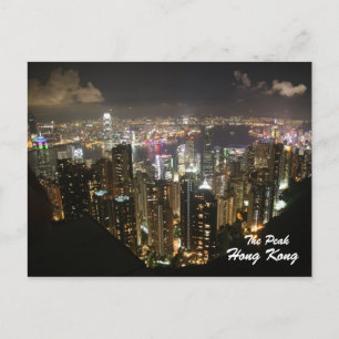Hongkong Night Scene, The Peak, Postcard Postkarte