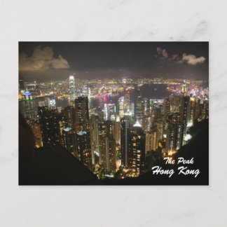 Hongkong Night Scene, The Peak, Postcard Postkarte
