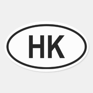 Hongkong Ovaler Aufkleber