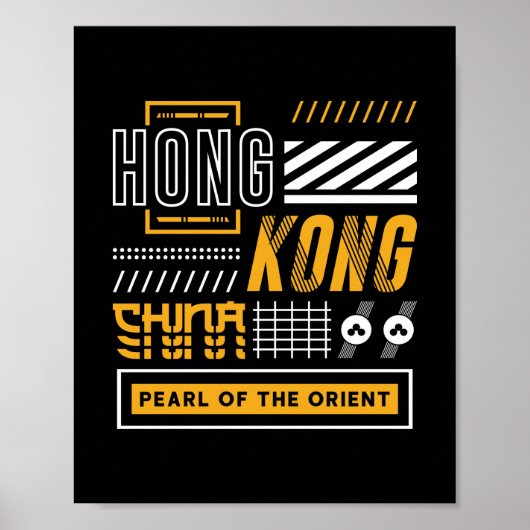 Hongkong Perle des Orients Modernes Reisedesign Poster (Vorne)