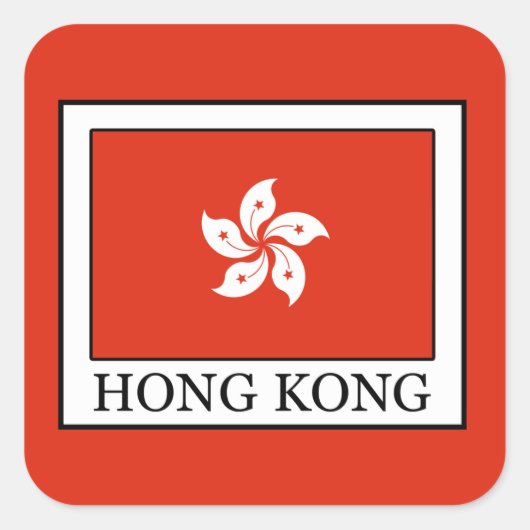 Hongkong Quadratischer Aufkleber (Vorderseite)