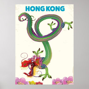 Hongkong-Reiseposter im Vintage-Stil Poster