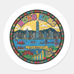 HONGKONG RUNDER AUFKLEBER