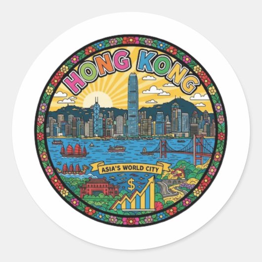HONGKONG RUNDER AUFKLEBER (Vorderseite)