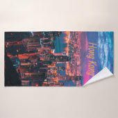 Hongkong Skycraper Skyline Night Lights Badehandtuch (Badehandtuch)