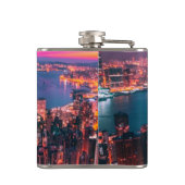 Hongkong Skycraper Skyline Night Lights Flachmann (Rückseite)