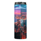 Hongkong Skycraper Skyline Night Lights Thermosbecher (Rückseite)