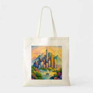 Hongkong Skyline Aquarell Reise Gif Tragetasche