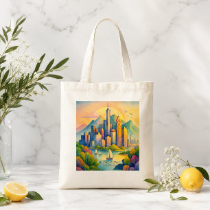 Hongkong Skyline Aquarell Reise Gif Tragetasche