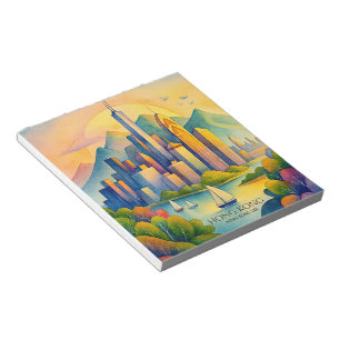 Hongkong Skyline Aquarell Reise Notizblock