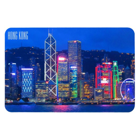 Hongkong-Skyline-Dämmerung Magnet (Horizontal)