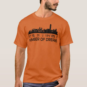 Hongkong Skyline GPS koordiniert Hauptstadt City 1 T-Shirt