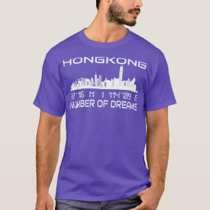 Hongkong Skyline GPS koordiniert Hauptstadt City 2 T-Shirt