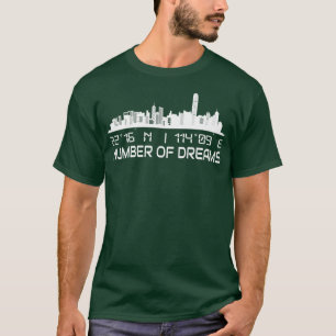 Hongkong Skyline Gps koordiniert Hauptstadt City T-Shirt