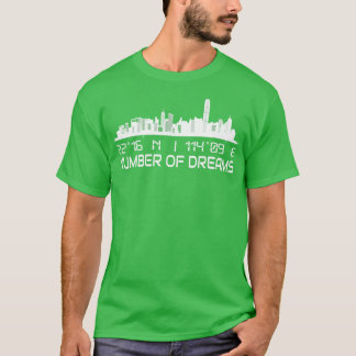 Hongkong Skyline Gps koordiniert Hauptstadt City T-Shirt